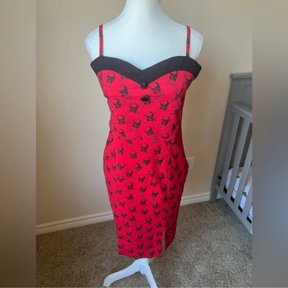 Sourpuss Retro Skull Bone Pencil Dress